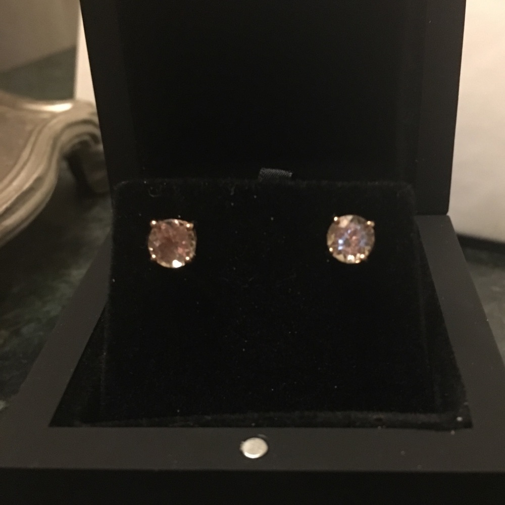 10k Rose gold Cor de Rosa Morganite earrings